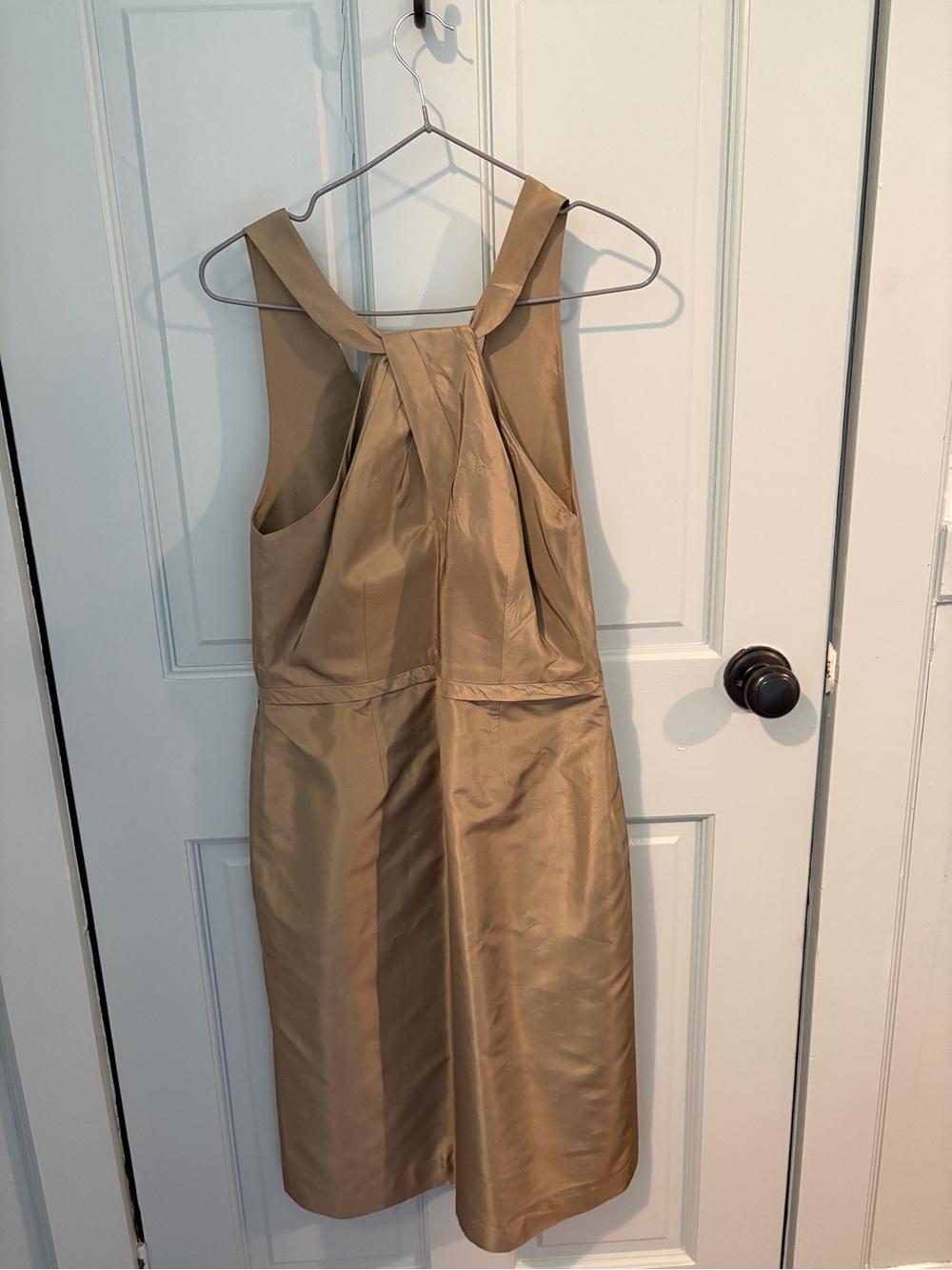 J Crew Sleeveless  Tan Silk Dress